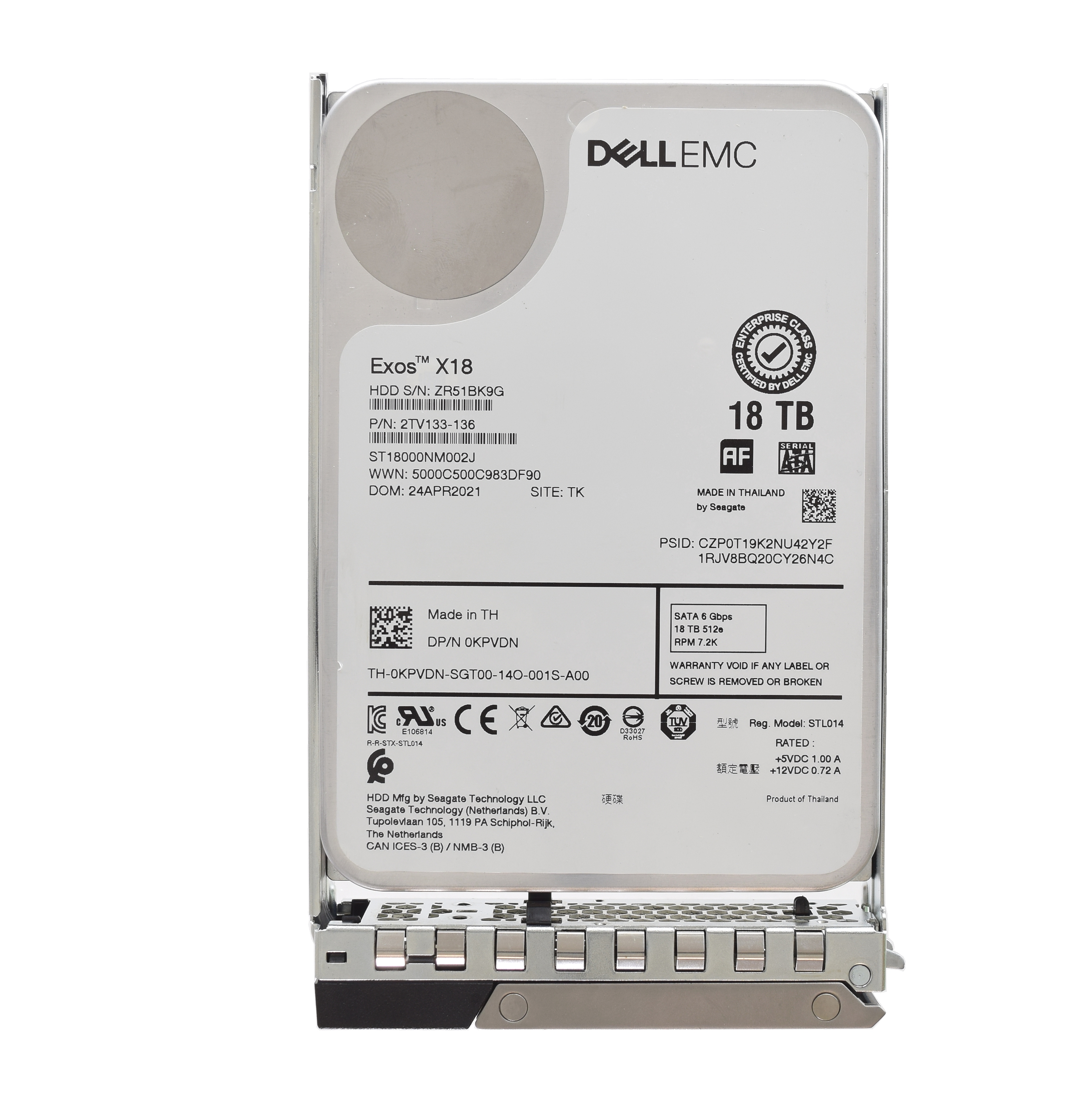 Dell Seagate 3.5 18TB SATA HDD KPVDN ST18000NM002J